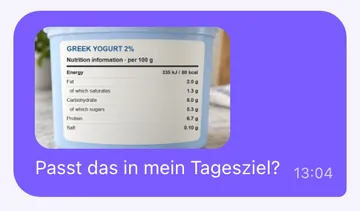 Nachricht mit Foto: „Passt das in mein Tagesziel?“