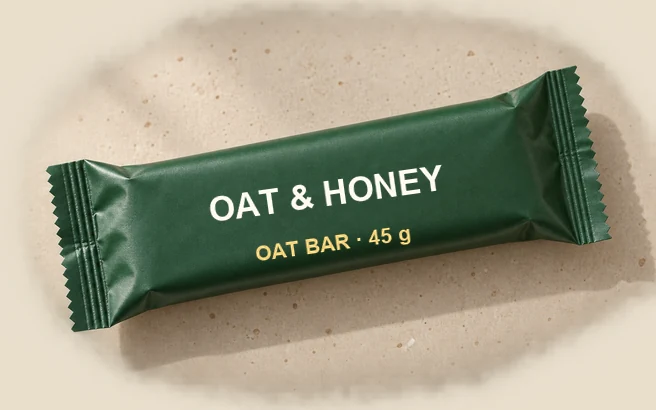 Oat & honey bar in its wrapper, 45 g